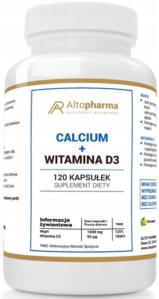 Altopharma Calcium + Witamina D3 wapń 120 kaps. zdjęcie 1