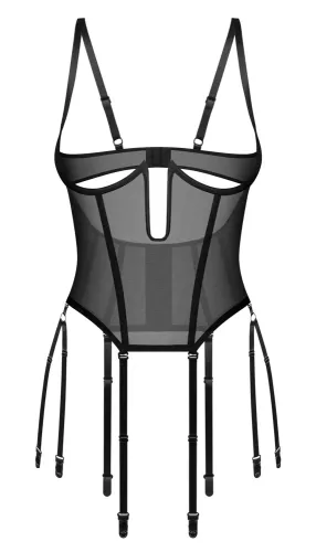 obsessive euphori gorset otwarty s/m czarny prześwitujący na Arena.pl