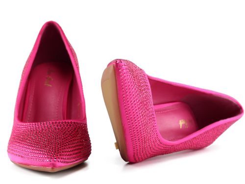 Różowe szpilki damskie zdobione cyrkoniami 37 na Arena.pl