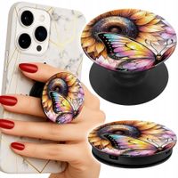 Uchwyt do telefonu Popsocket na palce/stojak SŁONECZNIK Z MOTYLKIEM