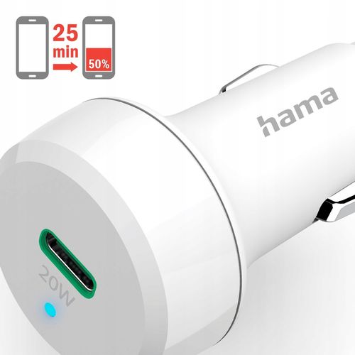 Ładowarka samochodowa HAMA PD/Qualcomm 20W + Kabel Typ-C - Lightning na Arena.pl