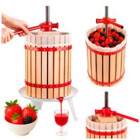 PRASA ŚRUBOWA RĘCZNA do OWOCÓW WINA SOKÓW OLIWY 18 L WYCISKARKA NIERDZEWNA