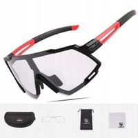 OKULARY NA ROWER FOTOCHROMY OKULARY ROWEROWE SZEROKIE SPORTOWE pokrowiec