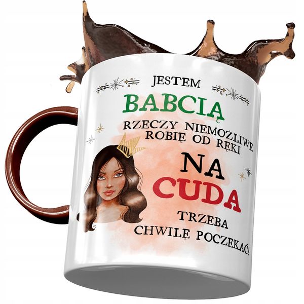 Kubek Bordowy Dla Babci Babuni Na Dzień Babci Z Nadrukiem Ze Zdjęciem zdjęcie 1