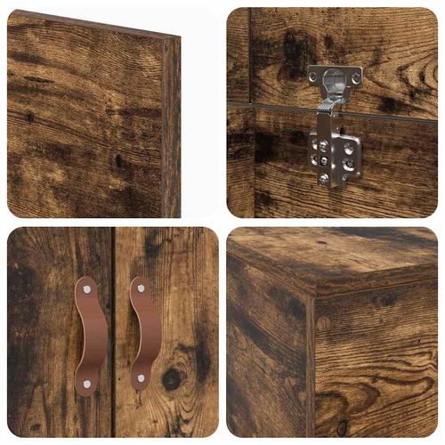 Ramka łóżka z przechowywaniem Wędzony dąb 200 x 90 x 31.5 cm na Arena.pl