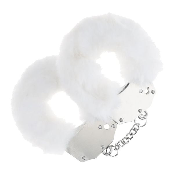 Heavy-Duty Fluffy Handcuffs - White zdjęcie 1