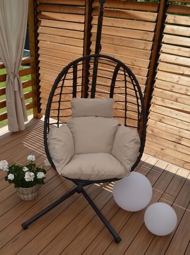 Poduszka na huśtawkę ogrodową fotel wiszący kokon WODOODPORNA ZAGŁÓWEK beż na Arena.pl