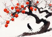 Plakat 100x70cm Kruk przy Drzewie