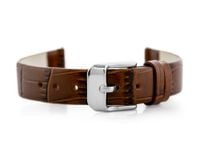 Pasek skórzany do zegarka W57 - ciemnobrązowy - 12mm