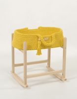 Kosz Mojżesza BOHO bawełniany nosidełko dla lalek z drewnianą kołyską