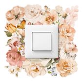 Naklejka Pod Kontakt Włącznik Kwiaty Róże Piwonie Motyle Boho 20cm x 20cm