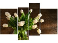 OBRAZ BUKIET JASNYCH TULIPANÓW KWIATY