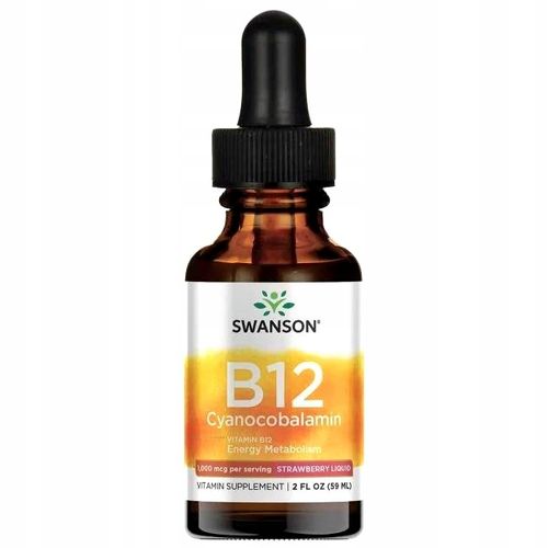 SWANSON WITAMINA B12 w płynie UKŁAD NERWOWY Stres PAMIĘĆ koncentracja 59ml na Arena.pl