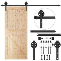 System do drzwi przesuwnych 183 cm barn door, prowadnica z okuciami do 100 kg czarny