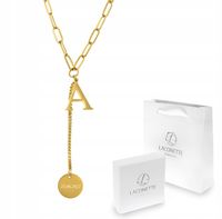 NASZYJNIK ZŁOTY CELEBRYTKA Z LITERKĄ A, GRAWER