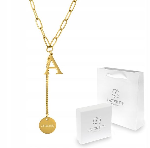 NASZYJNIK ZŁOTY CELEBRYTKA Z LITERKĄ A, GRAWER zdjęcie 1