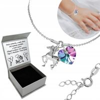 Bransoletka Dziewczynka Koń Konik Komunia kr. Swarovski GRAWER Srebro