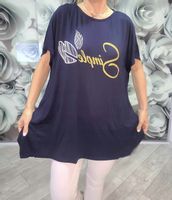 Lużna tunika wiskoza 54 56 58 smile granat