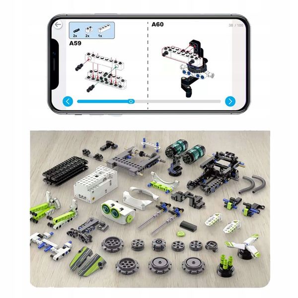 CADA KLOCKI TECHNIC ROBOT PROGRAMOWANY BOT 434EL. STEROWANY Z LED zdjęcie 3