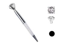 długopis Z DIAMENTEM i KRYSZTAŁKAMI srebrny damski