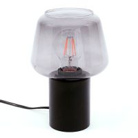 Stojąca lampa nocna Romio do sypialni szklana czarna