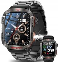 ZEGAREK SMARTWATCH WOJSKOWY LATARKA SATURACJA WODOODPORNY ROZMOWY 600