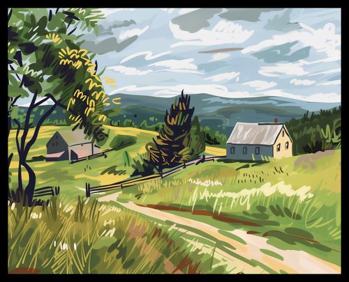 Plakat 50x40cm Bujna Wieś na Arena.pl