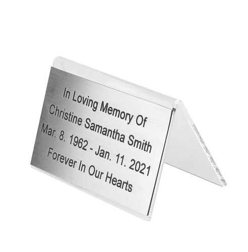 Piękna srebrna metalowa urna kremacyjna na prochy / Plakietka na Arena.pl