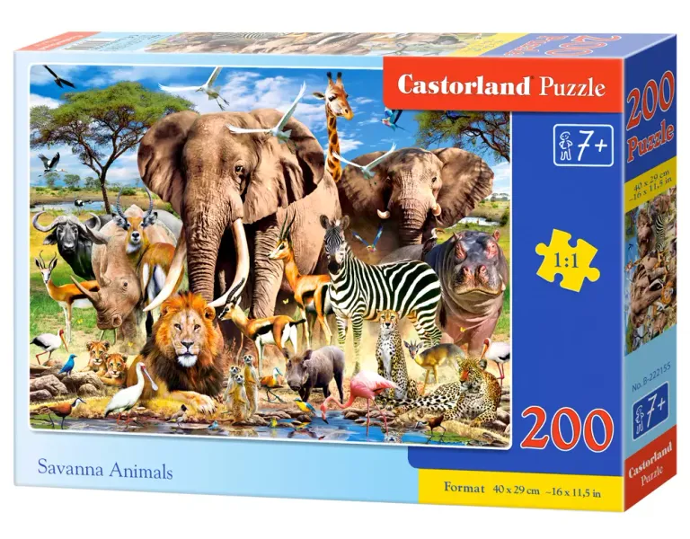 Puzzle 200 elementów. Zwierzęta sawanny zdjęcie 1