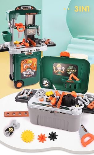 zestaw skrzynka z narzędziami dla dzieci warsztat zabawkowy w walizce na Arena.pl