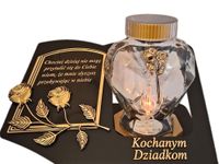 DZIADKOM DZIADKI SOLARNY ZNICZ LAMPION NA GRÓB SERCE SZKŁO ZŁ SKO SENTENCJA