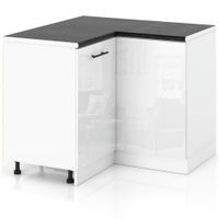Szafka Kuchenna Stojąca Z Blatem Narożna 90x90cm Spremium Biały Połysk
