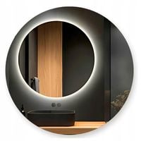 DUŻE LUSTRO LED 80CM NOWOCZESNE OKRĄGŁE DEKORACYJNE EFEKTOWNE