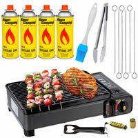 GRILL GAZOWY TURYSTYCZNY 2w1 Przenośny z WALIZKA + 4 Kartusze + Akcesoria