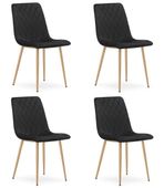 Krzesło TURIN - czarny aksamit / nogi kolor drewna x 4