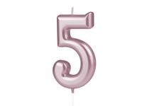 Świeczka urodzinowa cyfra "5", różowe złoto