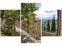 90X60CM OBRAZ RÓŻE BALKONIE TRZY OBRAZY