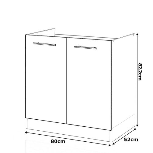 szafka kuchenna modułowa stojąca pod zlewozmywak 80cm spremium dąb sonoma na Arena.pl