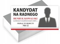 Wizytówki firmowe GOTOWY PROJEKT 200 sztuk WYBORY NA RADNEGO RADY GMINY