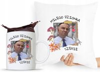 Zestaw Poduszka + Kubek Prezent Andrzej Duda Pis Z Nadrukiem Ze Zdjęciem