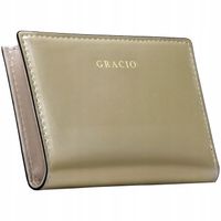 Portfel damski skórzany mały perłowy RFID na zamek Gracio skóra naturalna