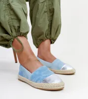 Niebiesko-srebrne błyszczące espadryle Surana 39