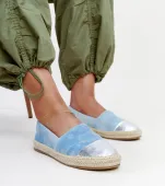 Niebiesko-srebrne błyszczące espadryle Surana 39