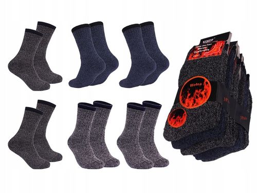 6 x CIEPŁE SKARPETY męskie TERMO GRUBE Wełniane Skarpetki na ZIMĘ ~ 39-43 ~ na Arena.pl