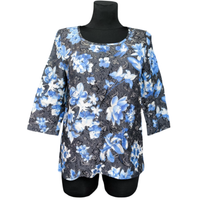 Koszulka Damska na Długi Rękaw Casual Wygodna Niebieska Rozmiar 38