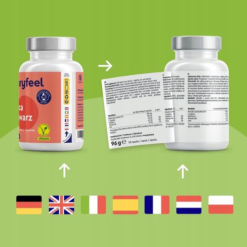 CZARNA MACA 1350mg z witaminą B6 i 12 i CYNK 120 kaps. gloryfeel na Arena.pl