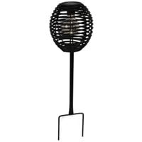 LAMPA SOLARNA KULA RATTAN CZARNA 15x52CM