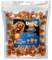 UNIQ PETS przysmaki dla psa z kurczakiem hantelki 500g