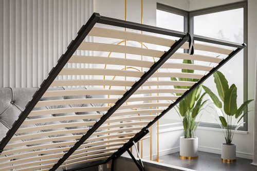 Łóżko tapicerowane  LUX11 120x200 ze stelażem i pojemnikiem kryształki na Arena.pl