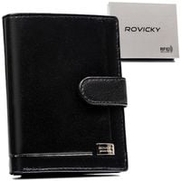 kompaktowy portfel męski na karty ze skóry naturalnej - rovicky